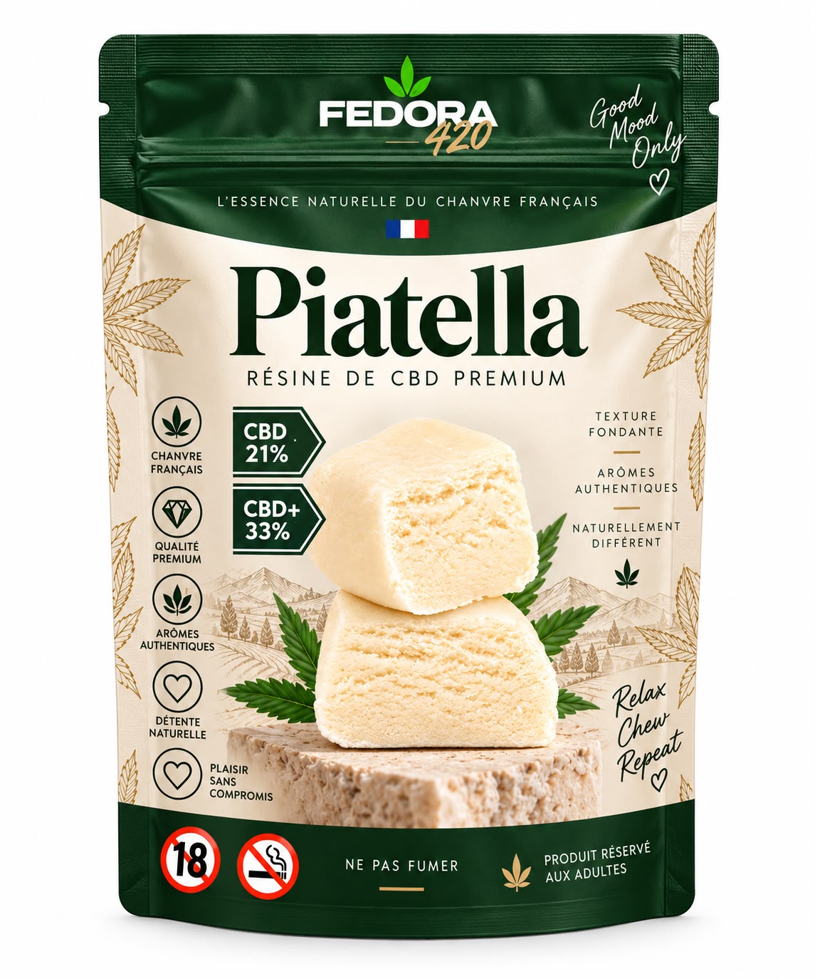Creamy Piatella Hash CBD Fedora 420 – découvrez cette résine de cannabidiol de la gamme Fedora 420
