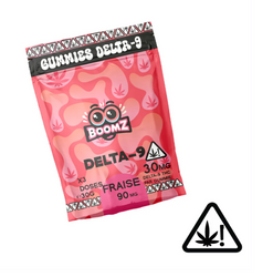 Gummies Delta-9 THC Boomz – Strawberry (fraise) 75 mg ou 90 mg