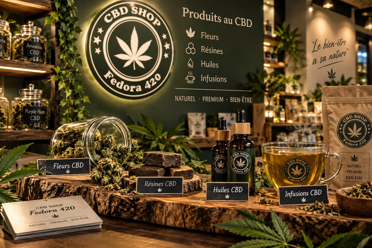 Collection CBD premium avec fleurs de CBD, résines, huiles, infusions et produits CBD de qualité supérieure | Fedora 420