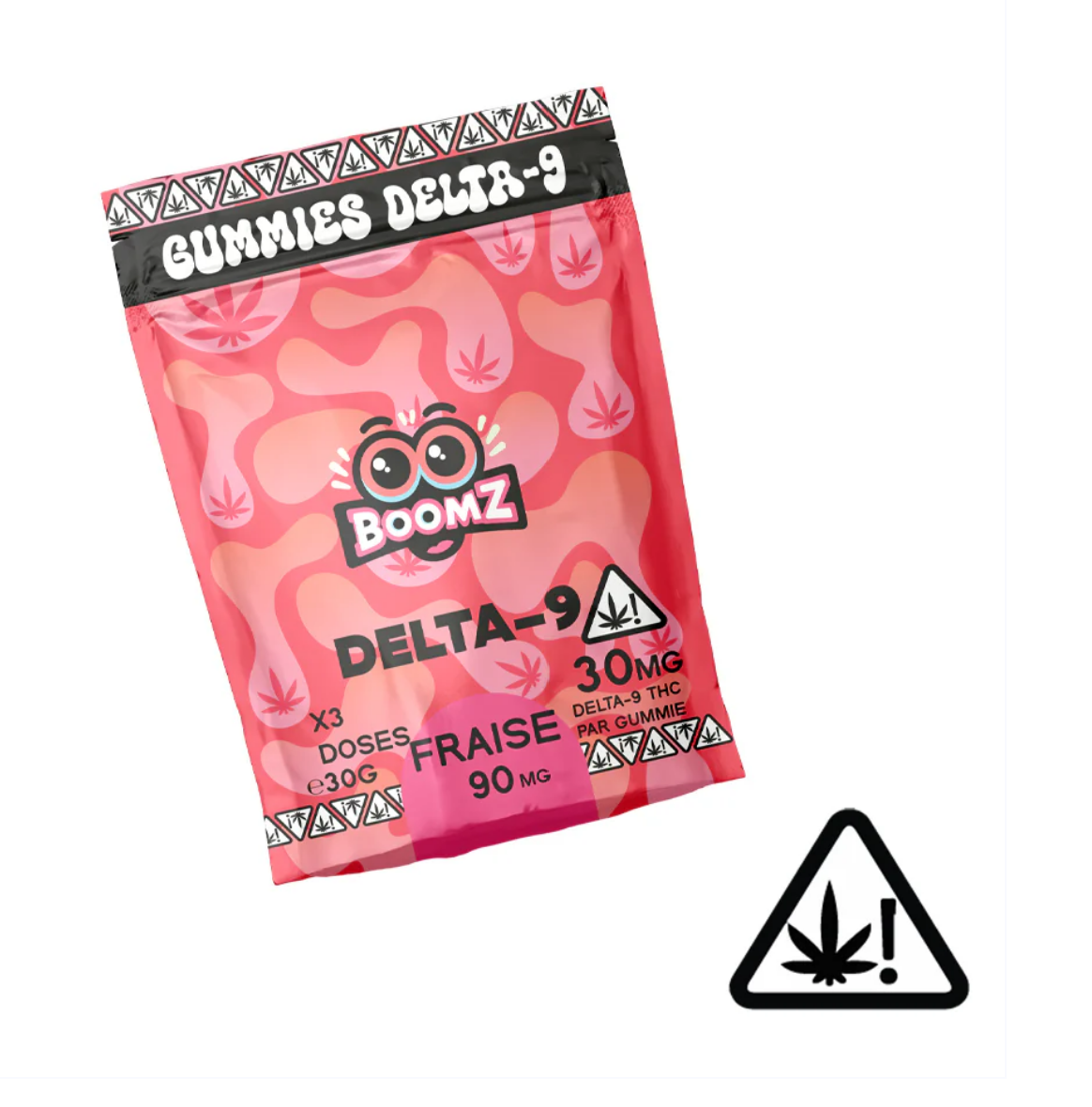 Gummies Delta-9 THC Boomz – Strawberry (fraise) 75 mg ou 90 mg